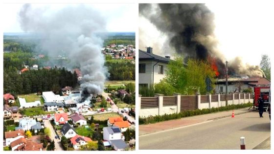 Pożar w fabryce materacy w Grabówce