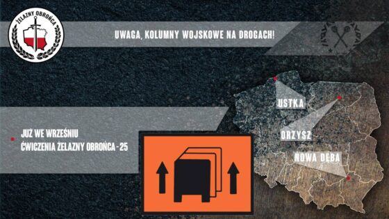Wzmożony ruch pojazdów wojskowych w ramach ćwiczeń „Żelazny Obrońca-25”